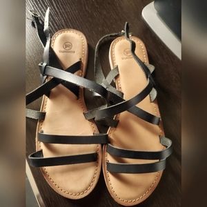 Salamander Black Strappy Leather Sandals EU size 40